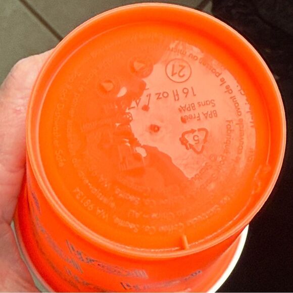 2 - Starbucks Reusable Grande 16 oz Hot Cold Cup Cups Bright Orange Baby Blue - Picture 6 of 13